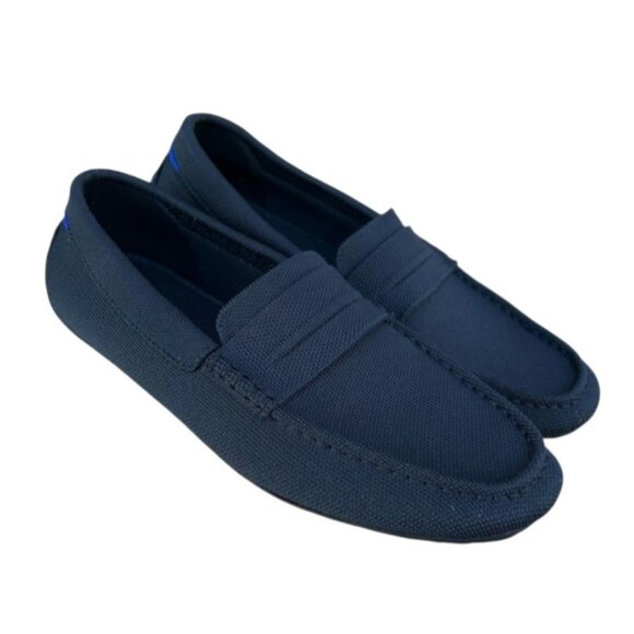 Rothy’s Men’s 12.5 Blue Slip-On Driving Loafers Recycled Knit Rubber Sole Shoes - Picture 7 of 14